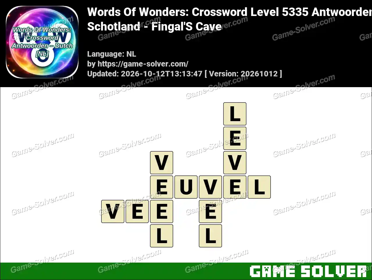 Words Of Wonders: Crossword Level 5335 Antwoorden – Schotland – Fingal’S Cave